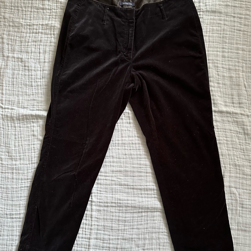 Lands End black velvet pants